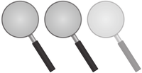 Image of three magnifying glasses, one faded out. Represents intermediate level.